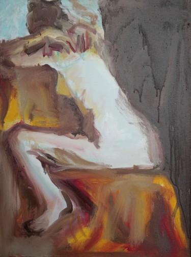 Painting titled "Alexx Nude Back" by Boris Kawliche, Original Artwork, Oil