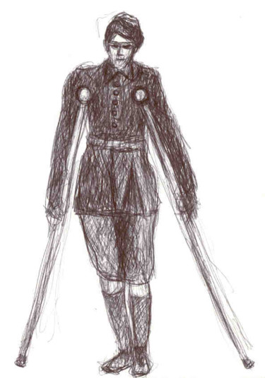 Drawing titled "wounded-hemingway.j…" by Boris Kawliche, Original Artwork
