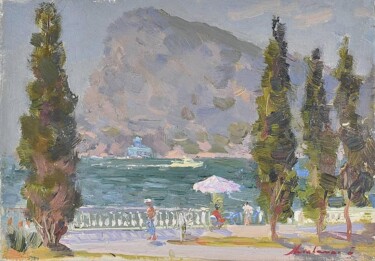 Schilderij getiteld "Landscape" door Boris Litovchenko, Origineel Kunstwerk, Olie