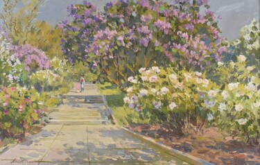 Malerei mit dem Titel "Spring garden" von Boris Litovchenko, Original-Kunstwerk, Öl