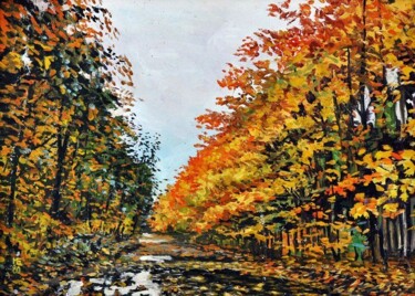 Картина под названием "The road" - Boris Mandrykin, Подлинное произведение искусства, Масло