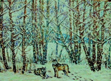 Картина под названием "Pointing of the wol…" - Boris Mandrykin, Подлинное произведение искусства, Масло