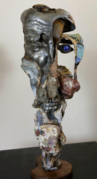 Sculpture titled "Two Faced Yanus" by Boris Sarikov, Original Artwork, Stone
