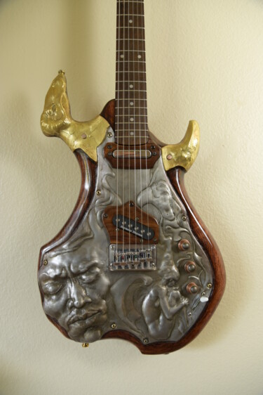 Sculpture intitulée "Guitar" par Boris Sarikov, Œuvre d'art originale, Métaux