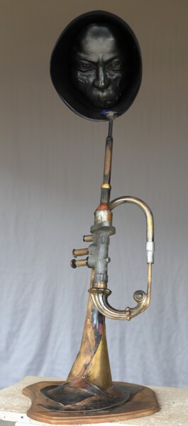 Sculpture titled ""To Miles Davis"" by Boris Sarikov, Original Artwork, Metals