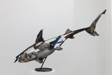 Skulptur mit dem Titel ""Shark"" von Boris Sarikov, Original-Kunstwerk, Metalle