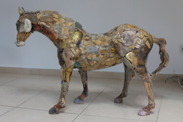 Skulptur mit dem Titel "" Stone horse"" von Boris Sarikov, Original-Kunstwerk, Stein