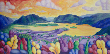 제목이 "Rama Lake"인 미술작품 Boris Subotic로, 원작, 기름 나무 들것 프레임에 장착됨