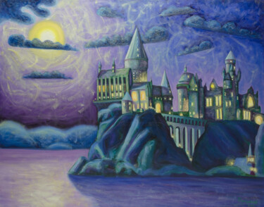Pittura intitolato "Hogwarts" da Boris Subotic, Opera d'arte originale, Olio Montato su Telaio per barella in legno