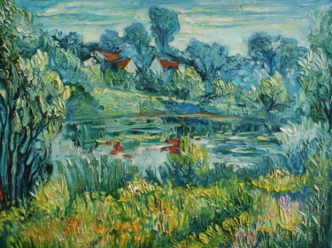Painting titled "August" by Boris Zhigalov, Original Artwork, Oil