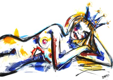 Malerei mit dem Titel "La Reine" von Boris Akielaszek, Original-Kunstwerk