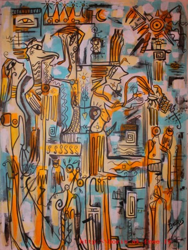 Peinture intitulée "glyphes-oniriques.j…" par Boris Akielaszek, Œuvre d'art originale