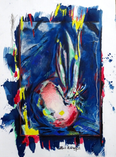 Dessin intitulée "L'Oignon" par Boris Barbey, Œuvre d'art originale, Gouache