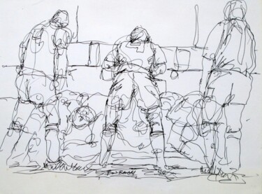 Рисунок под названием "Où est Gilbert" - Boris Barbey, Подлинное произведение искусства, Шариковая ручка