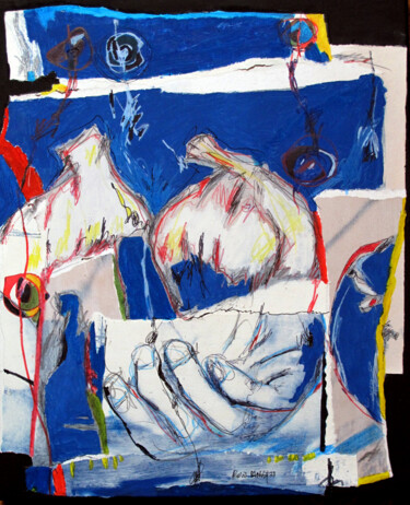 Schilderij getiteld "Mano à l'ail." door Boris Barbey, Origineel Kunstwerk, Gouache