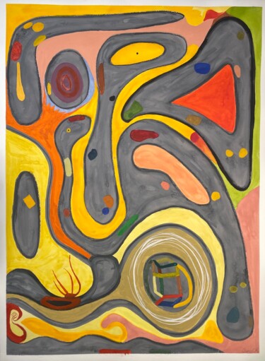 Картина под названием "Two W" - Boris C. Mibøy, Подлинное произведение искусства, Акварель