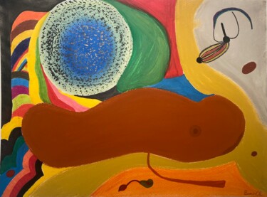 Картина под названием "Red or Brown" - Boris C. Mibøy, Подлинное произведение искусства, Пастель