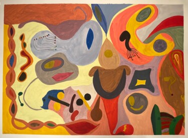 Malerei mit dem Titel "Small colorful circ…" von Boris C. Mibøy, Original-Kunstwerk, Aquarell