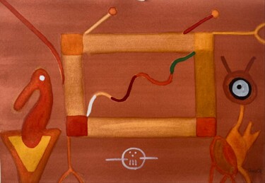 Картина под названием "Sloping matches" - Boris C. Mibøy, Подлинное произведение искусства, Акварель
