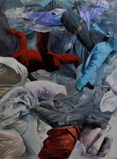 「Gravityless」というタイトルの絵画 Boris Garangerによって, オリジナルのアートワーク, オイル ウッドストレッチャーフレームにマウント