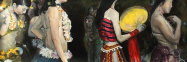 Peinture intitulée "line up #1" par Boris Garanger, Œuvre d'art originale, Huile