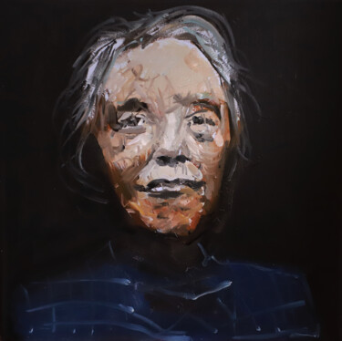 Peinture intitulée "portrait d'asie" par Boris Garanger, Œuvre d'art originale, Huile Monté sur Châssis en bois
