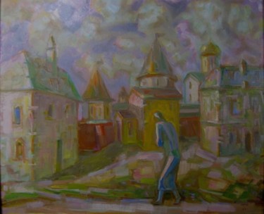 Painting titled "Монастырское подвор…" by Boris Kotov, Original Artwork, Other