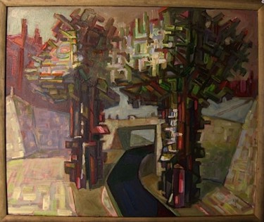 Peinture intitulée "Индустриальный пейз…" par Boris Kotov, Œuvre d'art originale, Autre