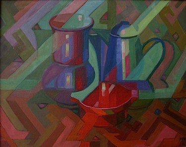 Peinture intitulée "Натюрморт с красным…" par Boris Kotov, Œuvre d'art originale, Autre