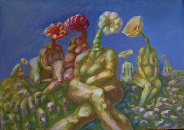 Schilderij getiteld "Женщины-цветы" door Boris Kotov, Origineel Kunstwerk, Anders