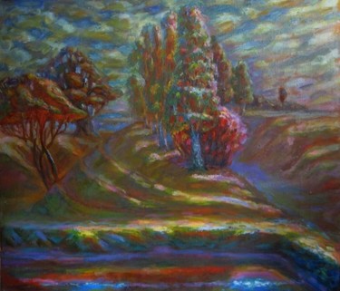 Peinture intitulée "Майский пейзаж" par Boris Kotov, Œuvre d'art originale, Autre