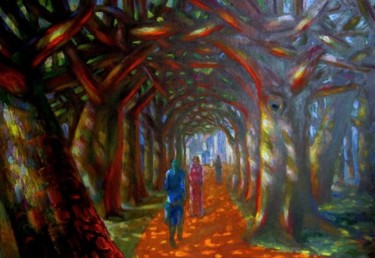 Картина под названием "Идущие навстречу" - Boris Kotov, Подлинное произведение искусства, Другой