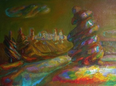 Peinture intitulée "Пейзаж" par Boris Kotov, Œuvre d'art originale, Autre