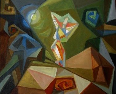 Pittura intitolato "Канатоходец (Equili…" da Boris Kotov, Opera d'arte originale, Altro