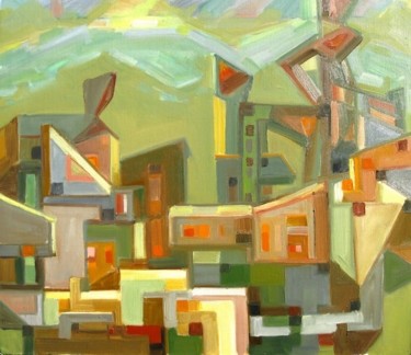 Pittura intitolato "Город ( A city)" da Boris Kotov, Opera d'arte originale, Altro