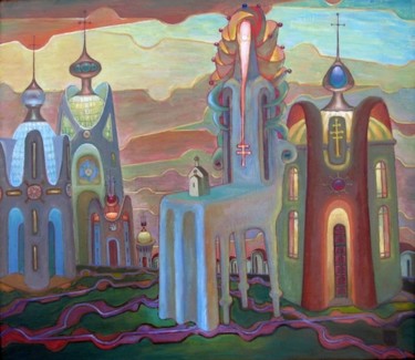 Картина под названием "Зодчий (Architect)" - Boris Kotov, Подлинное произведение искусства, Масло