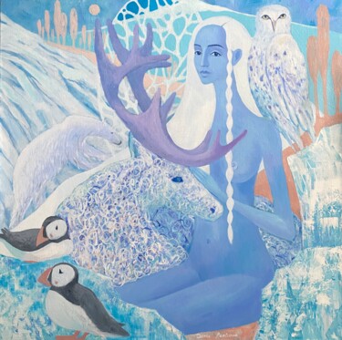 ATLANTIS. Acrylic painting, Blue, White, Snow, Polar Bear Картина под названием "ATLANTIS. Acrylic p…" - Daria Borisova, Подлинное произведение искусства, Акрил