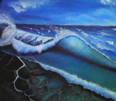 Pittura intitolato ""Море"" da Irina Borisova, Opera d'arte originale, Olio Montato su Cartone