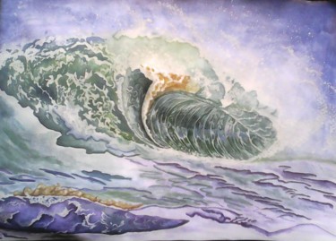 Картина под названием "Абстракция. море." - Irina Borisova, Подлинное произведение искусства, Гуашь