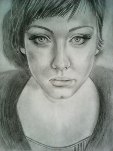 Drawing titled "Портрет девушки.2015" by Irina Borisova, Original Artwork, Graphite