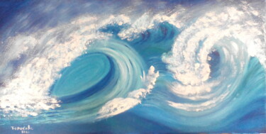 Peinture intitulée "Буйная душа океана." par Irina Borisova, Œuvre d'art originale, Huile