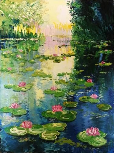 Картина под названием "Озеро с кувшинками" - Elena Borisova (Елена Борисова), Подлинное произведение искусства, Масло