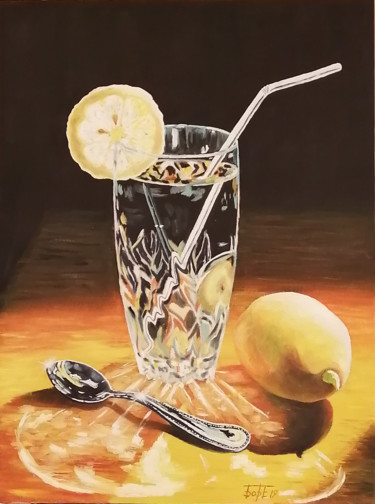 Painting titled "Сочный лимон" by Elena Borisova Elena Borisova, Original Artwork, Oil