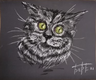 Рисунок под названием "Котик" - Elena Borisova (Елена Борисова), Подлинное произведение искусства, Пастель