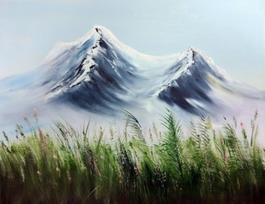 Картина под названием "просто горы" - Mikhail Sokolov, Подлинное произведение искусства, Масло