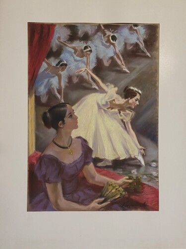 Pintura titulada "Dans la loge de thé…" por Borovski David 1, Obra de arte original, Pastel Montado en Cartulina