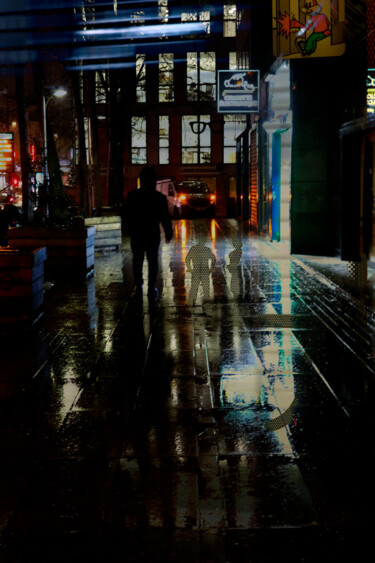 Photographie intitulée "Urban night,Paris fr" par Borrel, Œuvre d'art originale, Photographie numérique Monté sur Plexiglas