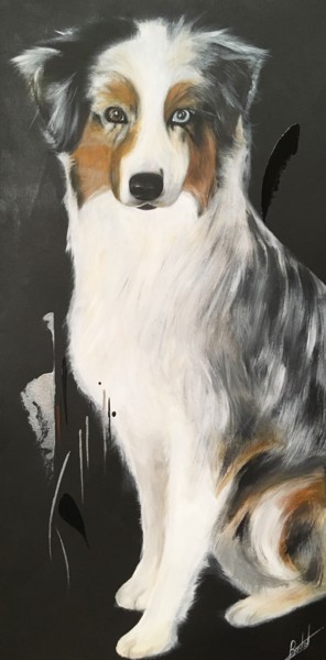 Painting titled "dog-post-2-entier.j…" by Bortot Aymeric, Original Artwork, Acrylic