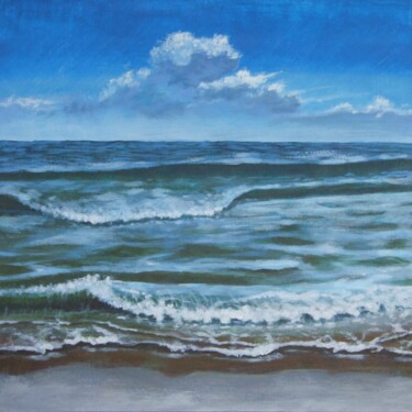 Painting titled ""Waves"" by Borys Gierlinski, Original Artwork, Acrylic