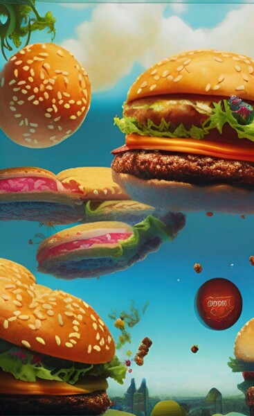 Digitale Kunst mit dem Titel "Burgers" von Borys Gierlinski, Original-Kunstwerk, 2D digitale Arbeit